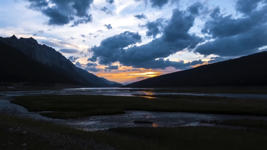 Rocket Stock Footage, Mountain, Landscape, Range, Sky, Lake