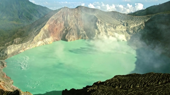 Sea Background Video Free Download, Volcano, Mountain, Natural Elevation, Geological Formation, Landscape