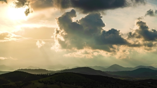 Sky, Atmosphere, Landscape, Sun, Clouds, Highland