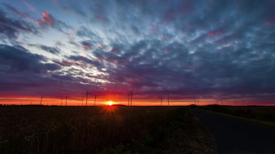 Sky, Atmosphere, Sun, Sunset, Clouds, Landscape