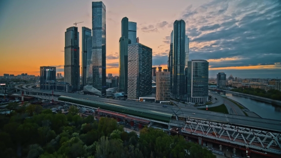 Sky Stock Video, Business District, City, Skyline, Skyscraper, Cityscape