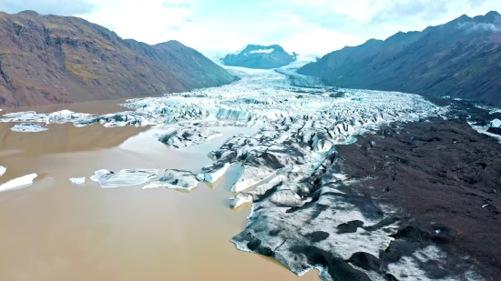 Slow Motion Video No Copyright, Glacier, Mountain, Snow, Landscape, Ice