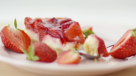 Snow Falling Stock Footage, Food, Strawberry, Fruit, Delicious, Plate