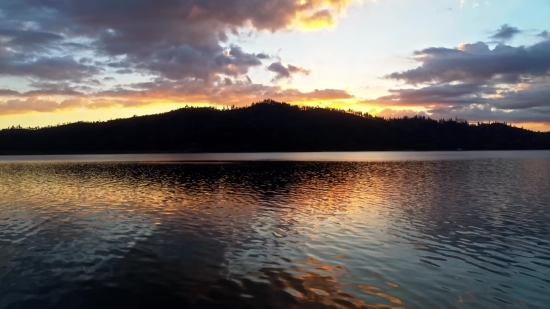 Sun, Lake, Water, Sunset, Sky, Shore