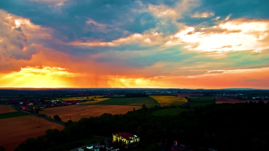 Sunset, Sky, Landscape, Clouds, Sun, Sunrise