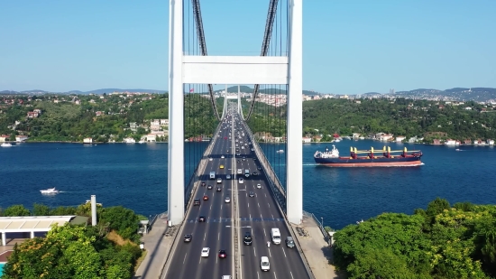 Suspension Bridge, Bridge, Structure, City, Architecture, Landmark