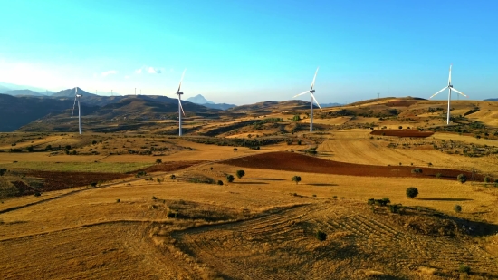 Turbine, Desert, Landscape, Sand, Sky, Mountain