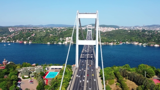 Videezy Stock Footage, Suspension Bridge, Bridge, Structure, City, Travel