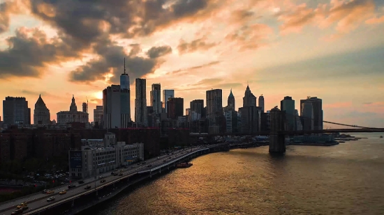 Video Backdrops, City, Waterfront, Skyline, Business District, Cityscape