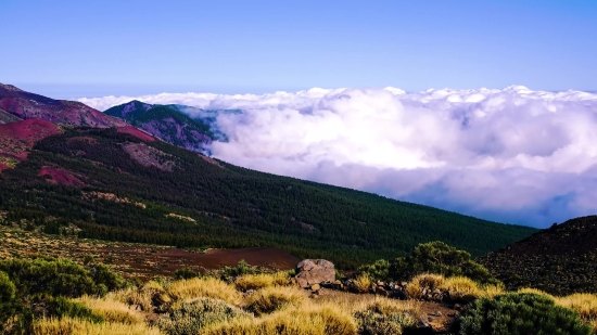 Video Footage Stock, Highland, Mountain, Landscape, Mountains, Sky