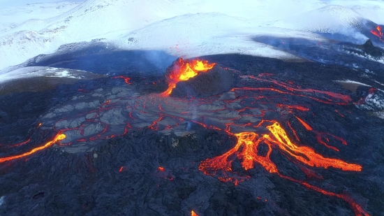 Volcano, Mountain, Natural Elevation, Geological Formation, Fire, Smoke