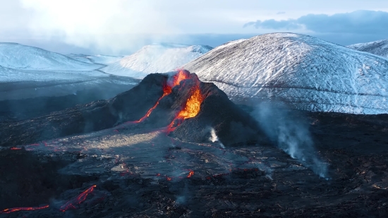 Volcano, Mountain, Natural Elevation, Geological Formation, Landscape, Snow