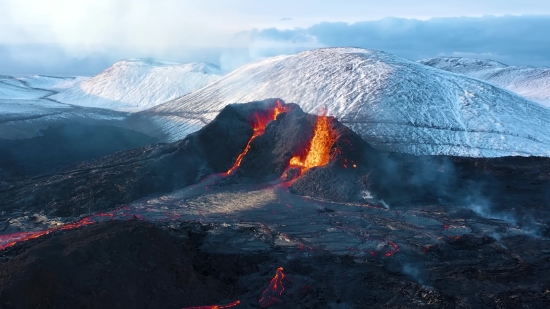 Volcano, Mountain, Natural Elevation, Geological Formation, Landscape, Snow