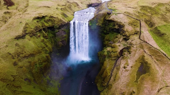 Waterfall, River, Stream, Canyon, Water, Rock