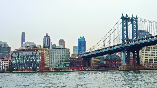 Waterfront, City, Bridge, Pier, Architecture, Skyline