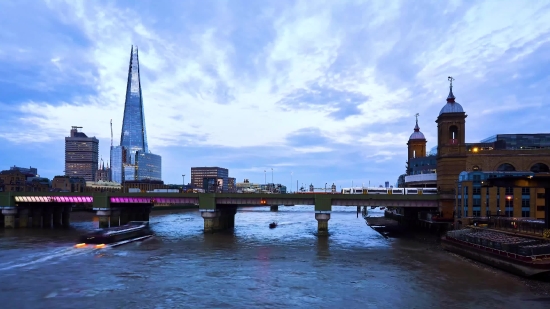 Waterfront, City, Pier, River, Bridge, Water