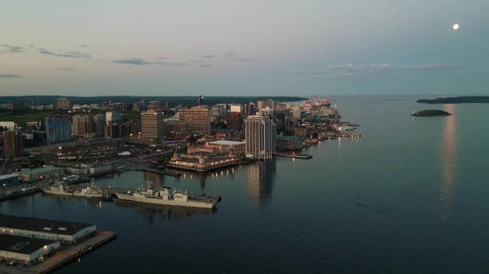 Waterfront, City, Pier, Water, Marina, River